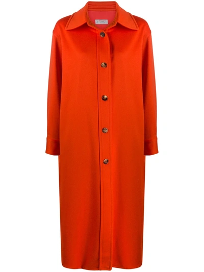 Alberto Biani Oversized Longline Coat In Orange