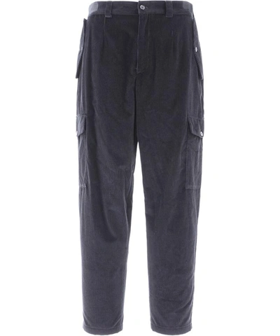 Dolce & Gabbana Corduroy Cargo Trousers In Black  