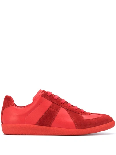 Maison Margiela Men's Replica Leather Low-top Sneakers In Parrot