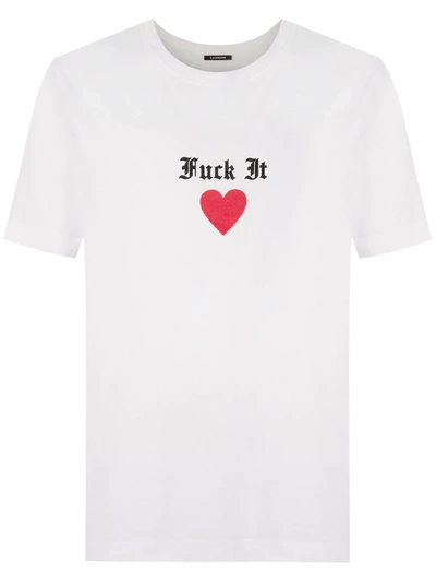 À La Garçonne Heart Print T-shirt In White