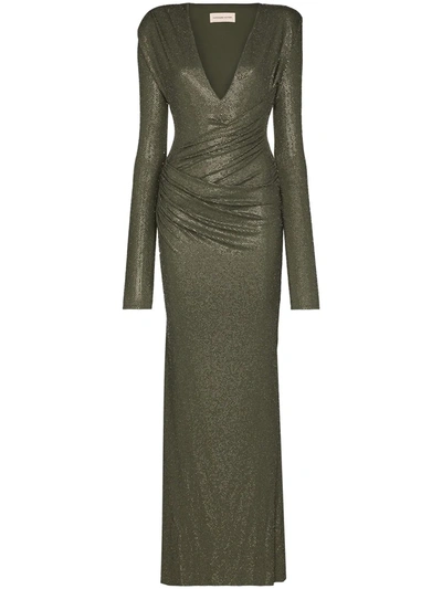 Alexandre Vauthier Crystal Embellished Gown In Green