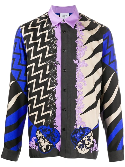 Emilio Pucci Black X Koché Lupa Print Silk Shirt