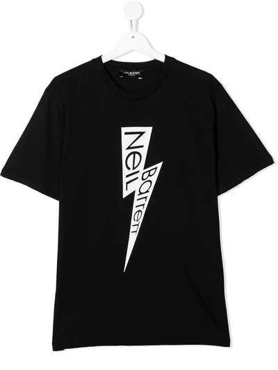 Neil Barrett Teen Logo-print T-shirt In Black