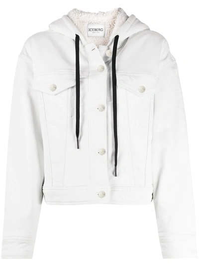 Iceberg Hooded Denim Jacket In White