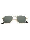 Ray Ban 48mm Hexagonal Flat Lens Sunglasses In Gold Green