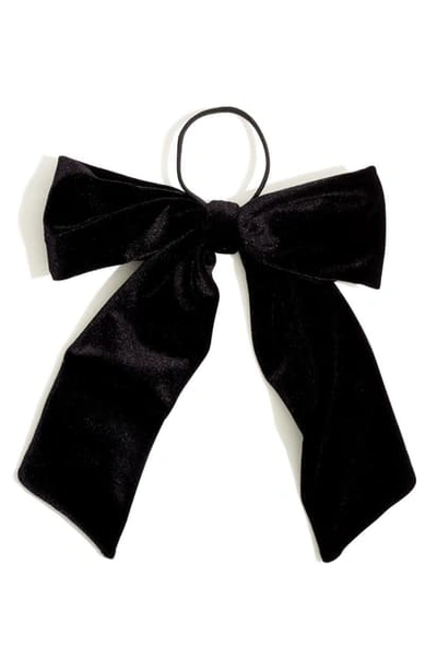 Madewell Oversize Velvet Bow Hair Tie In True Black