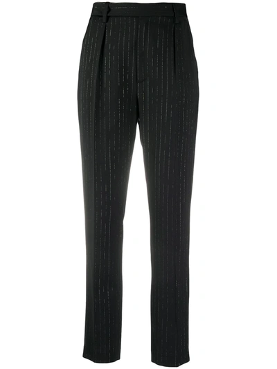 Department 5 Pinstripe Tailored Trousers In Black
