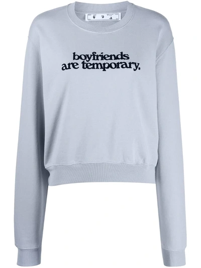 Off-white Slogan Sweatshirt In Blue