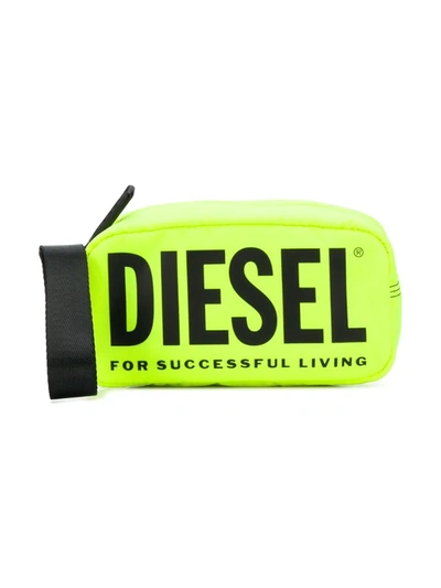 Diesel Kids' Logo Print Waist Bag In Yellow