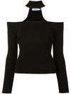 Simkhai Lila Ribbed-knit Off-shoulder Sweater In Black