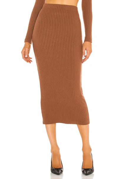 Enza Costa Sweater Rib Pencil Skirt In Hazel
