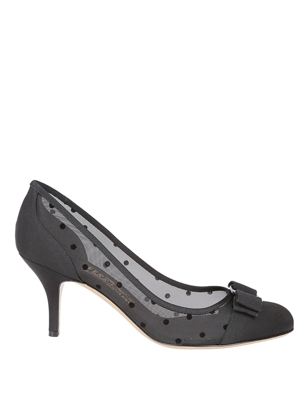 salvatore ferragamo vara dots mesh pumps