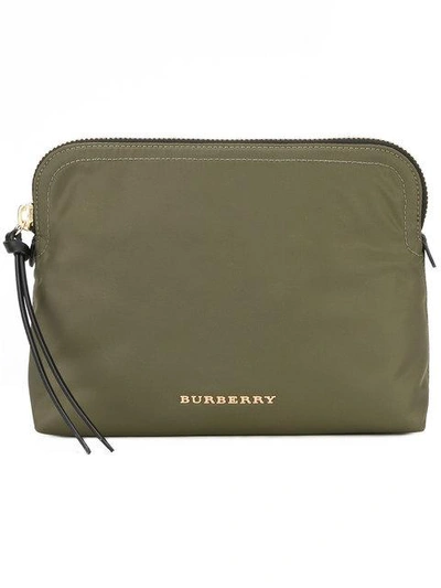 Burberry Small Zip-top Technical Pouch In Green