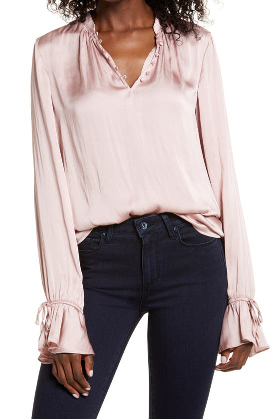 Paige Ana Ruffle Sleeve Blouse In Light Pink | ModeSens