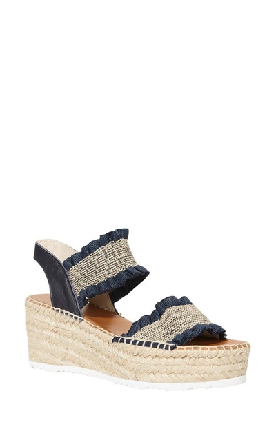 Andre Assous Clemi Espadrille Wedge Sandal In Navy Fabric