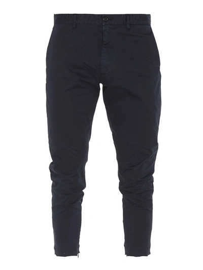 Dsquared2 Stretch Cotton Cropped Pants In Blue In Dark Blue
