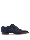 Christian Louboutin Greggo Panelled Leather And Suede Oxford Shoes In Version Multi