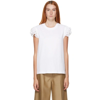 See By Chloé See By Chloe White Frill T-shirt In 109 White