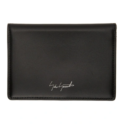 Yohji Yamamoto Black Signature Logo Card Holder