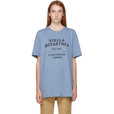 Stella Mccartney Blue 'est. 2001' Logo T-shirt In 4204 Airfrc