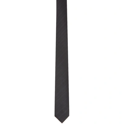 Brioni Navy And Black Silk Tie In 1100 Anthra