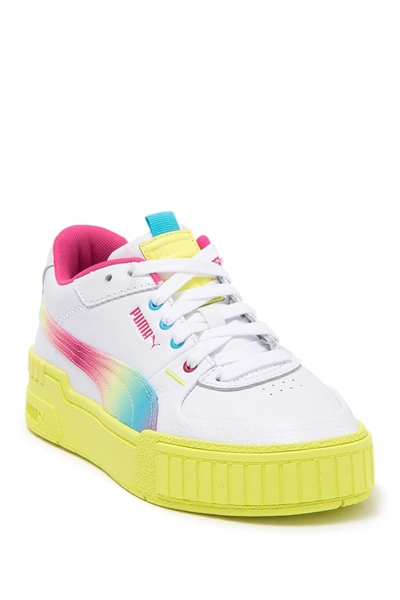 Puma Cali Sport Sneakers In White And Rainbow-multi
