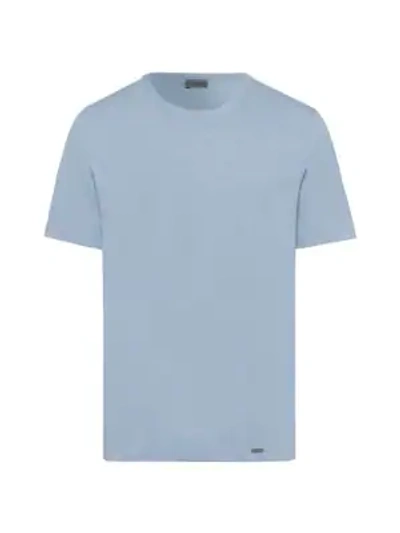 Hanro Night & Day Crewneck Tee In Aqua Bliss