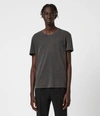 Allsaints Pilot Cotton Tee In Washed Black