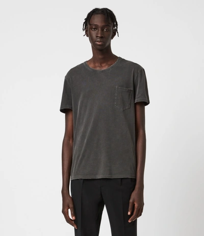 Allsaints Pilot Cotton Tee In Washed Black