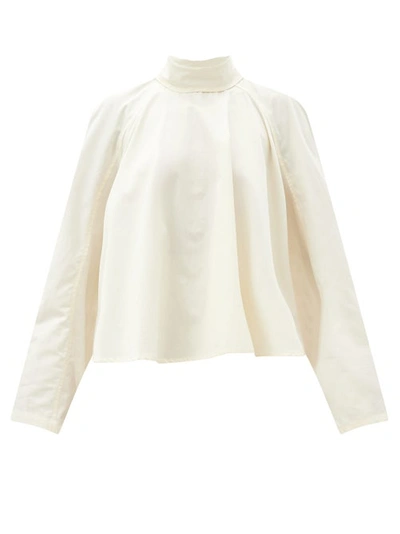 Lemaire Buttoned-back Cotton-poplin Shirt In White