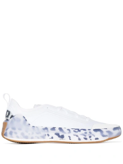 Adidas By Stella Mccartney Treino Leopard-sole Low-top Trainers In White