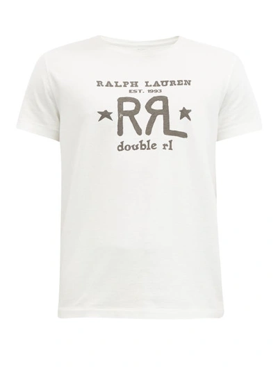 Rrl Logo-print Cotton-jersey T-shirt In White