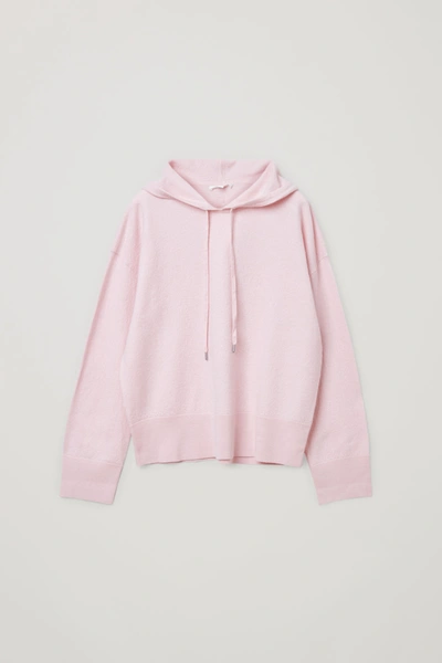 Cos Boiled-wool Hooded Jumper In Pink