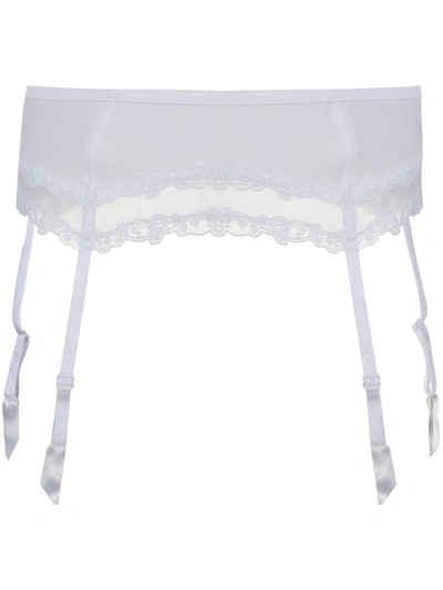 La Perla Miss Sunshine Embroidered Stretch-jersey And Tulle Suspender Belt In White