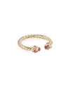 David Yurman Renaissance Open Ring In 18k Gold With Gemstones In Ruby