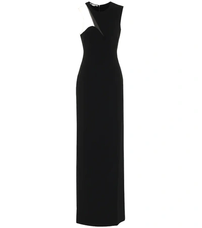 Stella Mccartney Evelyn Sleeveless Illusion Crepe Gown In Black