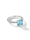 David Yurman Châtelaine Ring With Gemstone & Diamonds In Blue Topaz