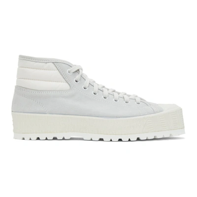 Spalwart Grey Mid Pad Sneakers In White