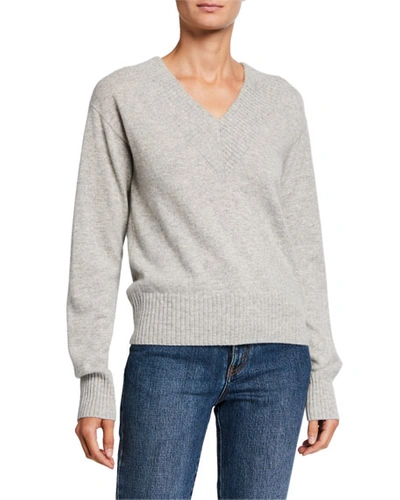 Co Cashmere V-neck Sweater In Gray