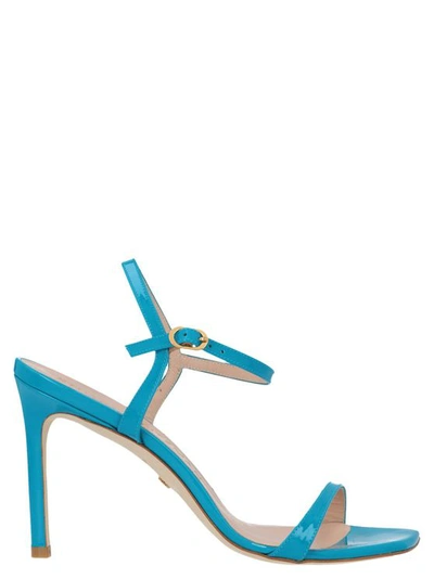 Stuart Weitzman Women's Alonza95patentcaribe Light Blue Sandals