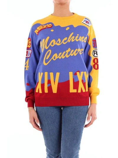 Moschino Couture Multicolor Crew Neck Sweater