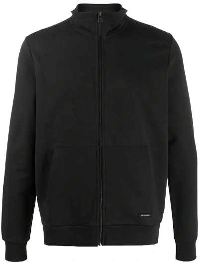 Woolrich Zip-up Cotton Sweatshirt In Black