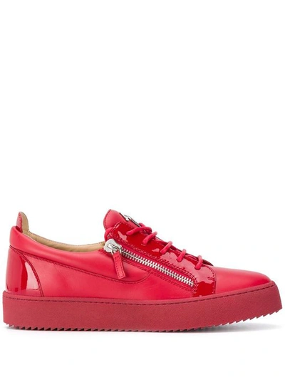 Giuseppe Zanotti Design Men's Red Leather Sneakers