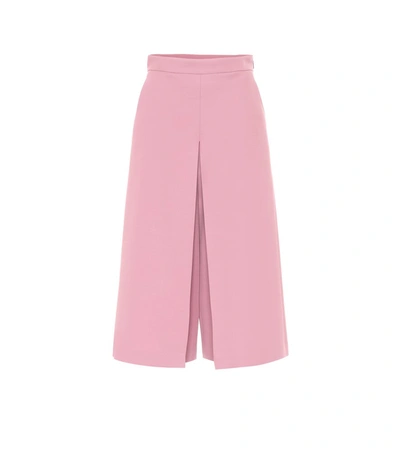 Gucci High-rise Wide Silk-blend Pants In Pink