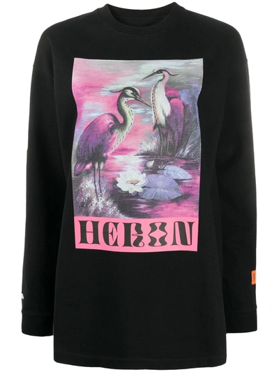 Heron Preston Graphic-print Long-sleeve T-shirt In Black