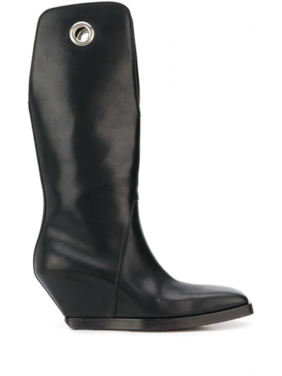 Rick Owens Eyelet-detail Boots In Black