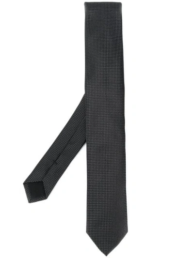 Hugo Boss Woven Patterned Tie In Black