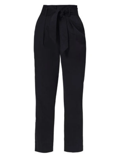 Equipment Horace Belted High Rise Pants In True Black