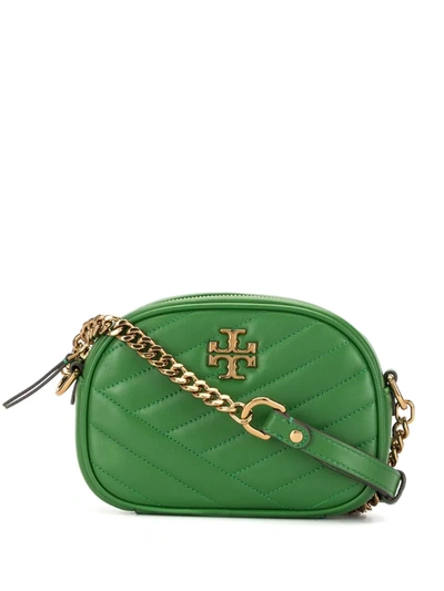 Tory Burch Kira Small Quilted Leather Camera Crossbody In Green