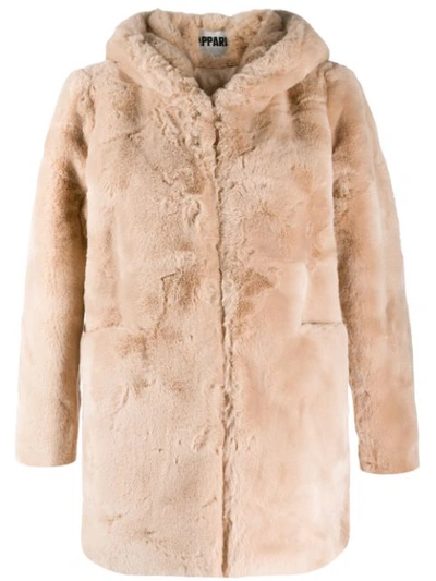Apparis Marie Faux Fur Mid-length Coat In Neutrals